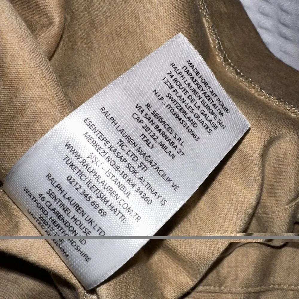 Polo Ralph Lauren Mens M Classic Fit Short Sleeve Polo Shirt Tan/Beige Pony